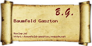 Baumfeld Gaszton névjegykártya